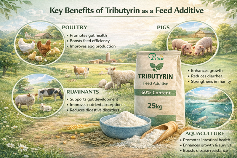 Key Benefits of Tributyrin as a Feed Additive Principais benefícios da tributirina como aditivo alimentar