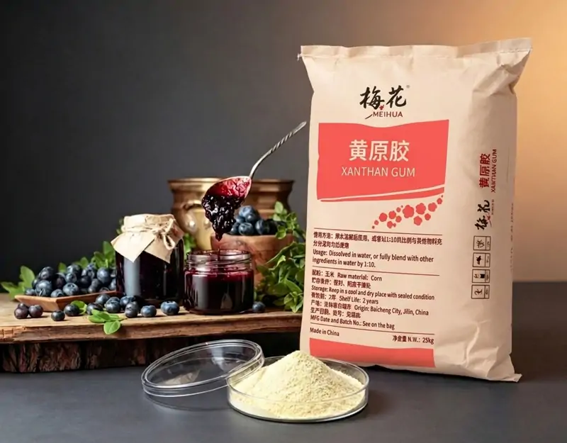 Xanthan gum A goma xantana é usada em geléias