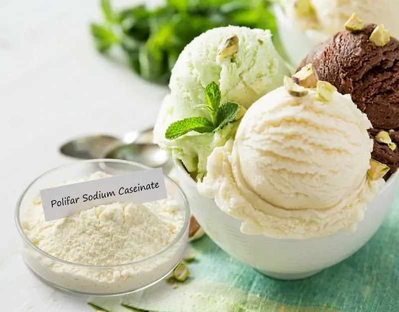 Sodium Caseinate use in ice cream Uso de caseinato de sódio em sorvetes